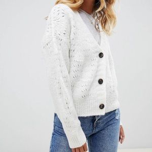 ASOS Chunky Cardigan with Pointelle Stitch